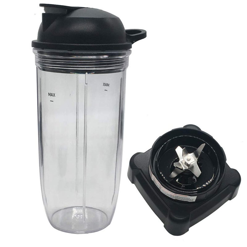 JOYSTAR Upgrade extractor blade with 32 oz cup and spout lid for Ninja Professional 72oz Countertop Blender BL660W/BL660W/BL660/BL740/BL770/BL771/BL773CO/780 (Large, Rubber) - Image 1